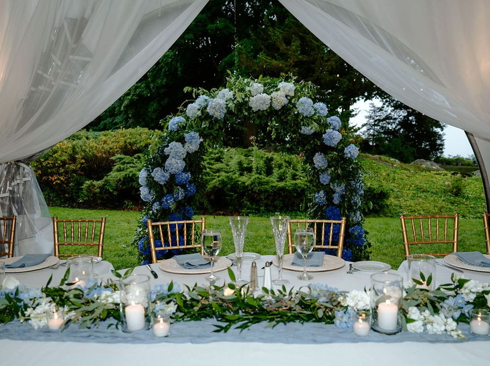 Table set up for a wedding at Misselwood
