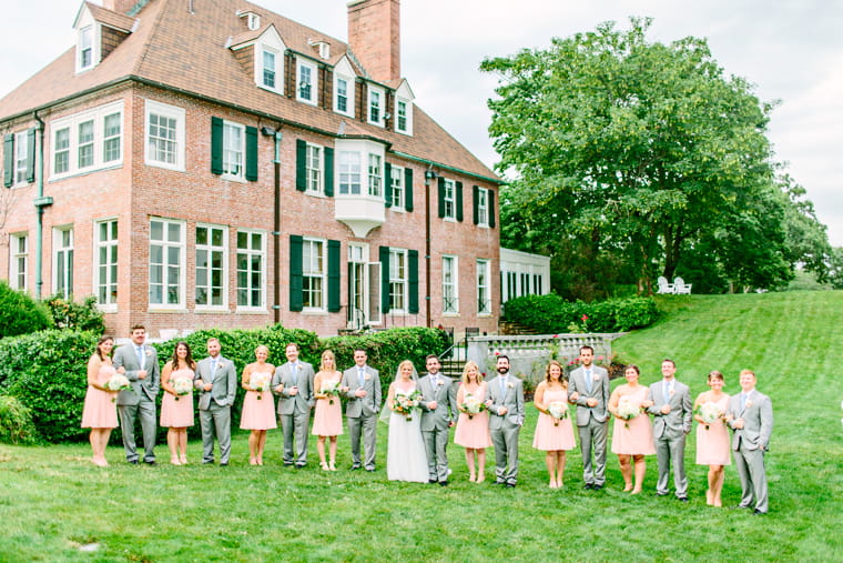 Misselwood Wedding Photo Wedding Party on the lawn outside of Misselwood