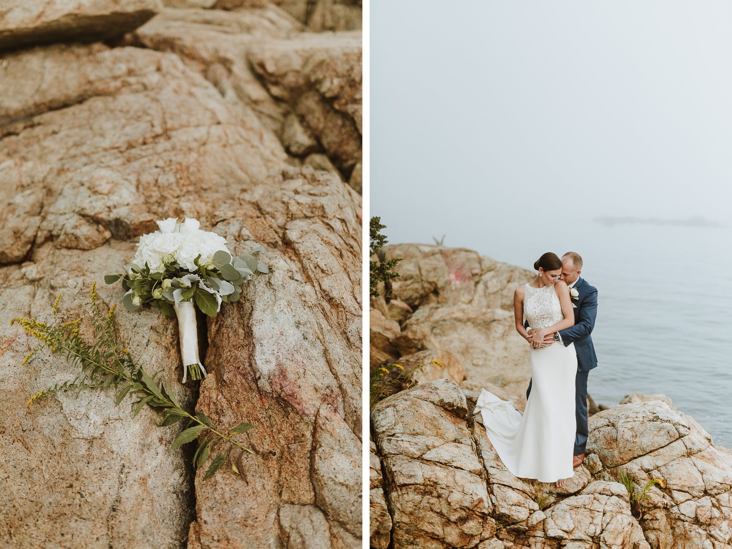 Misselwood Wedding Photo Bride and Groom by the ocean